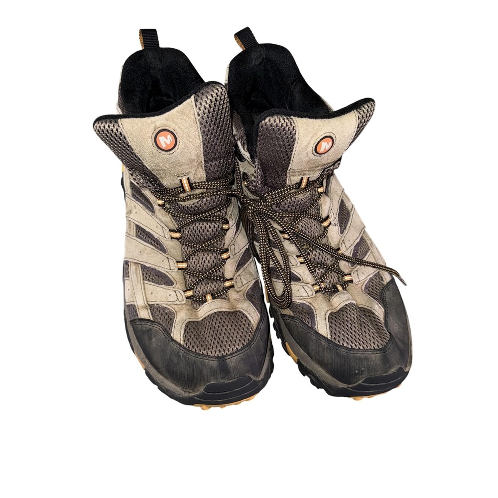 Merrell‎ Snow Boots Mens Size 14W Beige Suede Hiking Trail Vibram Outdoor Ankle